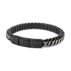 Curb Link Twisted Bracelet V2 // Black (7.7"L)