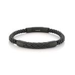Chevron Design Bracelet // Black (7.7"L)