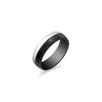 Stainless Steel Black IP Tiffany Ring (5)