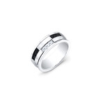 Stainless Steel Black CF White Ring (8)