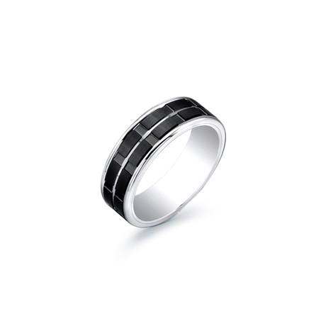Titanium Ring // Silver + Black (5)