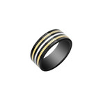 Stainless Steel Black Yellow Whie Ring (9)