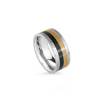 Stainless Steel Black IP Gold IP Spin Ring (12)