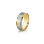 Yellow Plated Brushed Center + Polished Edge Ring // 8mm (8.5)