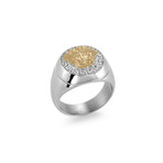 Greek Key Lion Head Ring // Silver + Gold (9)