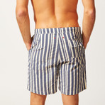 The Boardshort // Blue + Cream Stripe (XL)