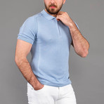 Kellan Tricot Polo Linen Shirt // Blue (S)