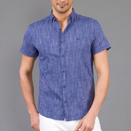 Fenway Short Sleeve Button Up Shirt // Dark Blue (M)