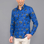 Edison Linen Button Up Shirt // Indigo (XL)