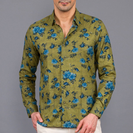 Arthur Linen Button Up Shirt // Khaki (S)