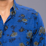 Edison Linen Button Up Shirt // Indigo (L)