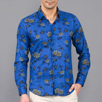 Edison Linen Button Up Shirt // Indigo (L)