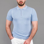 Kellan Tricot Polo Linen Shirt // Blue (M)