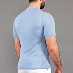 Kellan Tricot Polo Linen Shirt // Blue (L)
