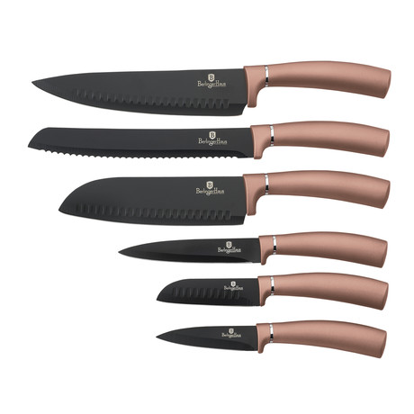 6 piece Knife Set // Rose Gold + Black