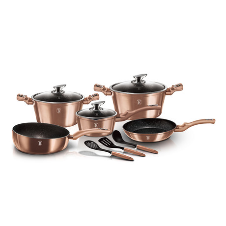 11 piece Cookware Set // Metallic Line Rose Gold Edition