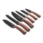 6 piece Knife Set // Rose Gold + Black