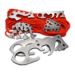 Happy Camper Pack // Stainless Steel & Aluminum + 50' Orange "Fish & Fire" Paracord // 12 Multi Pack