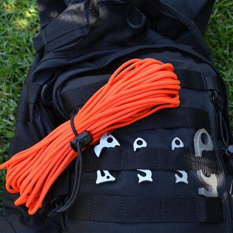 Happy Camper Pack // Stainless Steel & Aluminum + 50' Paracord // 12 Multi Pack (Safety Orange)