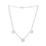 Bulgari 18k White Gold Diamond + Onyx Necklace
