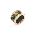 Bulgari 18k Rose Gold + Green Marble B.Zero 1 Ring // Ring Size: 5.25 (Ring Size: 4.75)