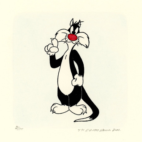 Sylvester The Cat // Hand Painted Sowa & Reiser Etching #D/500 (Unframed)