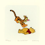 Winnie The Pooh + Tigger Hand Painted Sowa & Reiser Etching #D/500 (Unframed)