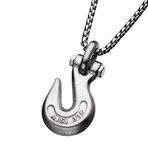 Grab Hook Anchor Pendant Necklace // Steel