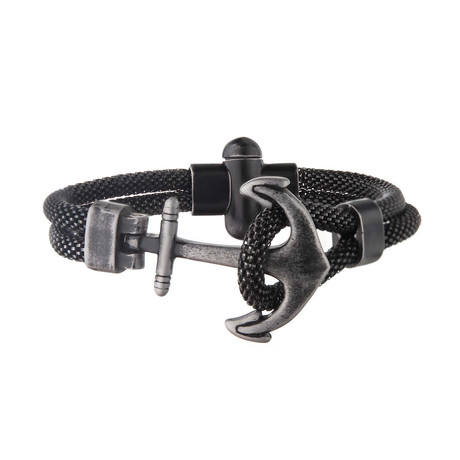 Mesh Anchor Bracelet // Black