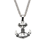 Anchor + Rope Pendant // Silver