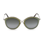 Women's Sascha Sunglasses // Silver Green + Smoke Gradient