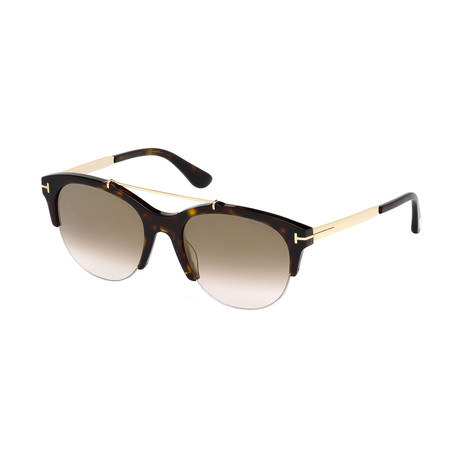 Women's Adrienne Sunglasses // Dark Havana Gold + Brown Gradient