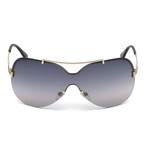 Women's Ondria Shield Sunglasses // Shiny Rose Gold + Smoke Gradient