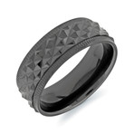 Polished Stud Center Comfort Fit Ring // Black (9.5)