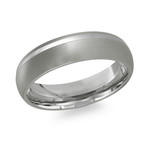 Brushed + Polished Striped Tiffany Comfort Fit Ring (6)