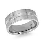 Brushed + Polished Sectional Design Comfort Fit Ring (7)