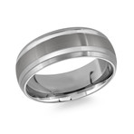 Brushed + Polished Striped Design Comfort Fit Ring (8)