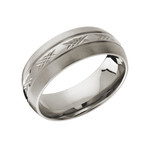 Brushed Edges + Diamond Cut Design Center Comfort Fit Ring (6)