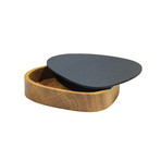 Curve Wood Box + Lid (Black)
