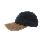 Hickey Freeman // Baseball Hat + Suede Visor // Navy + Tan (Size Medium)