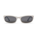 Unisex Unit Sunglasses // White + Gray Silver Chrome