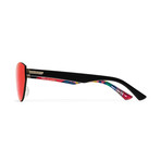 Unisex Alt Taffey Sunglasses // Black + Gray Red Chrome