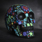 Colored Floral Skull // Black
