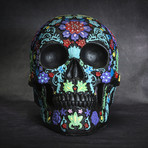 Colored Floral Skull // Black