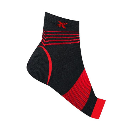 Ultra V-Striped Ankle Compression Sleeves // 1-Pair // Red (Small / Medium)