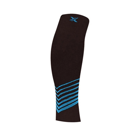 Ultra V-Striped Copper-Infused Calf Compression Sleeve // 1-Pair // Blue (Small / Medium)