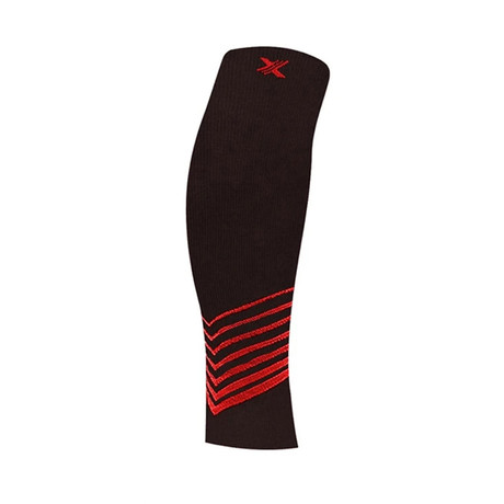 Ultra V-Striped Copper-Infused Calf Compression Sleeve // 1-Pair // Red (Small / Medium)