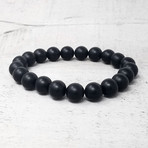 Matte Onyx + Natural Stone Beaded Stretch Bracelet // 10mm (All Matte Onyx)