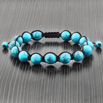 Turquoise Macrame Bead Adjustable Bracelet (Onyx)