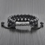Tiger's Eye Stone + Stainless Steel Double Layered Bracelet // Brown + Silver (Onyx)